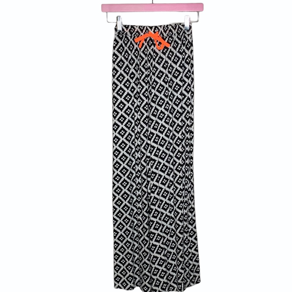 MINKPINK High Waist Wide Leg Pant White Black Print